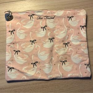 Too Faced Blush Swan Cosmetic Pouch